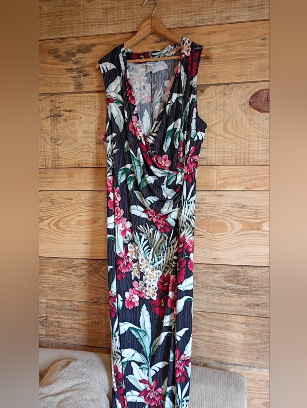 Tommy Bahama Oceanic Orchid Tropical Floral Maxi Wrap Dress Beach Resort Summer - Picture 4 of 7